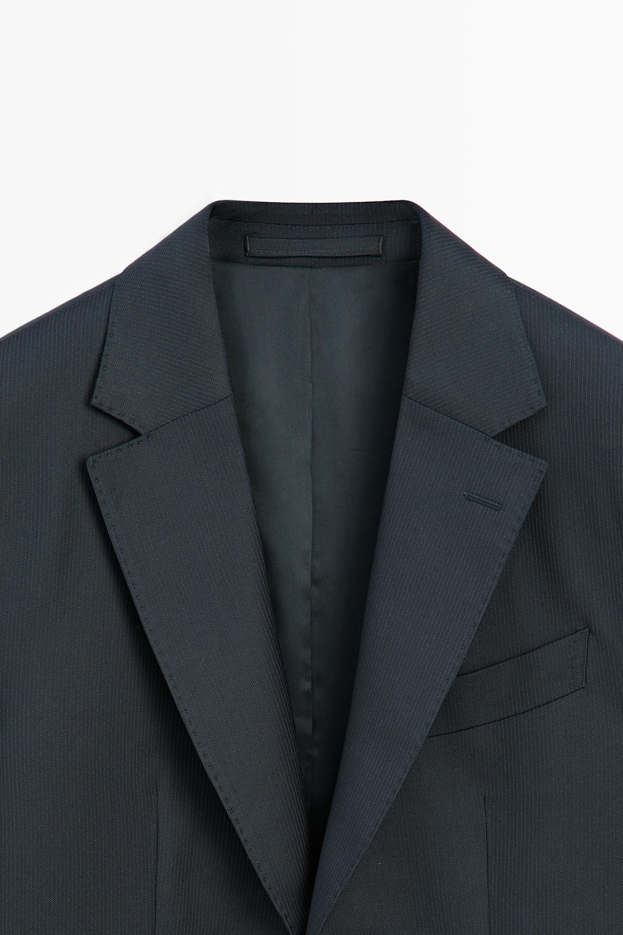 Striped wool blend suit blazer